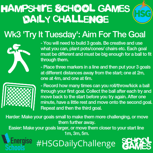 Hampshire School Games Daily Challenge: Tuesday