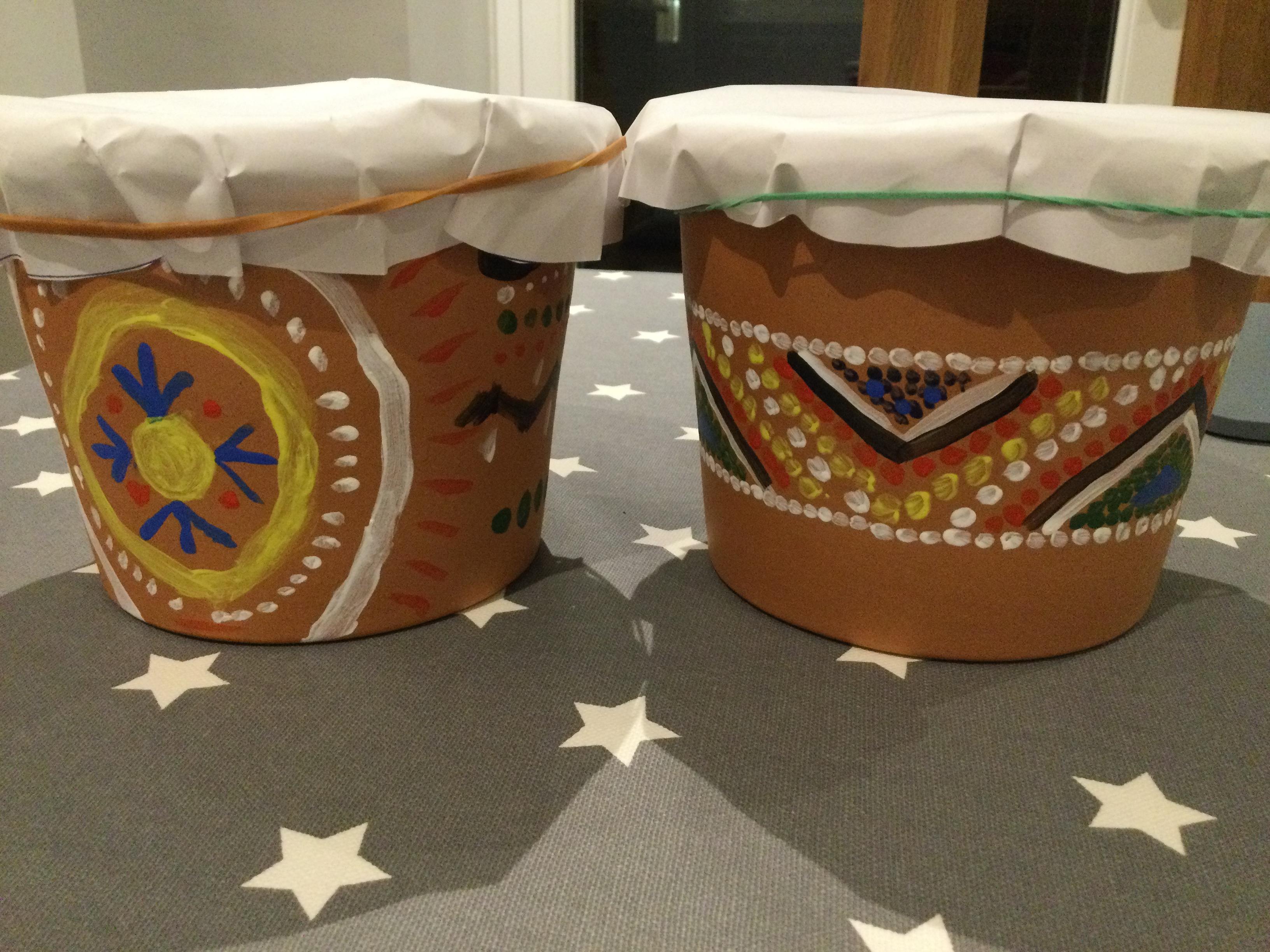 Hayden and I both made a drum